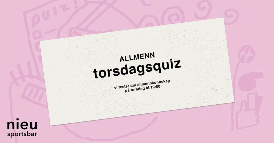 Torsdagsquiz i nieu sportsbar!